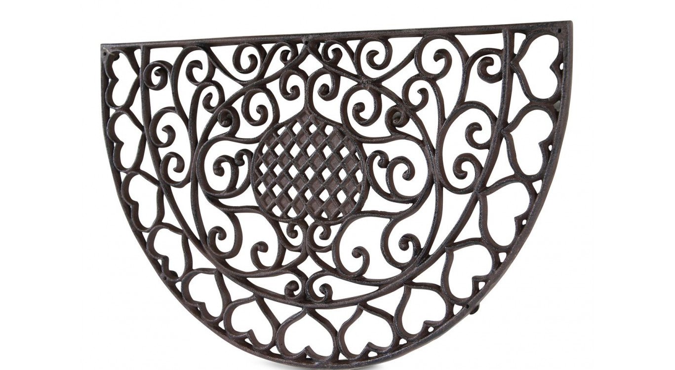 Tapis Paillasson Demi-Lune Fonte Marron 59x36.5x2cm