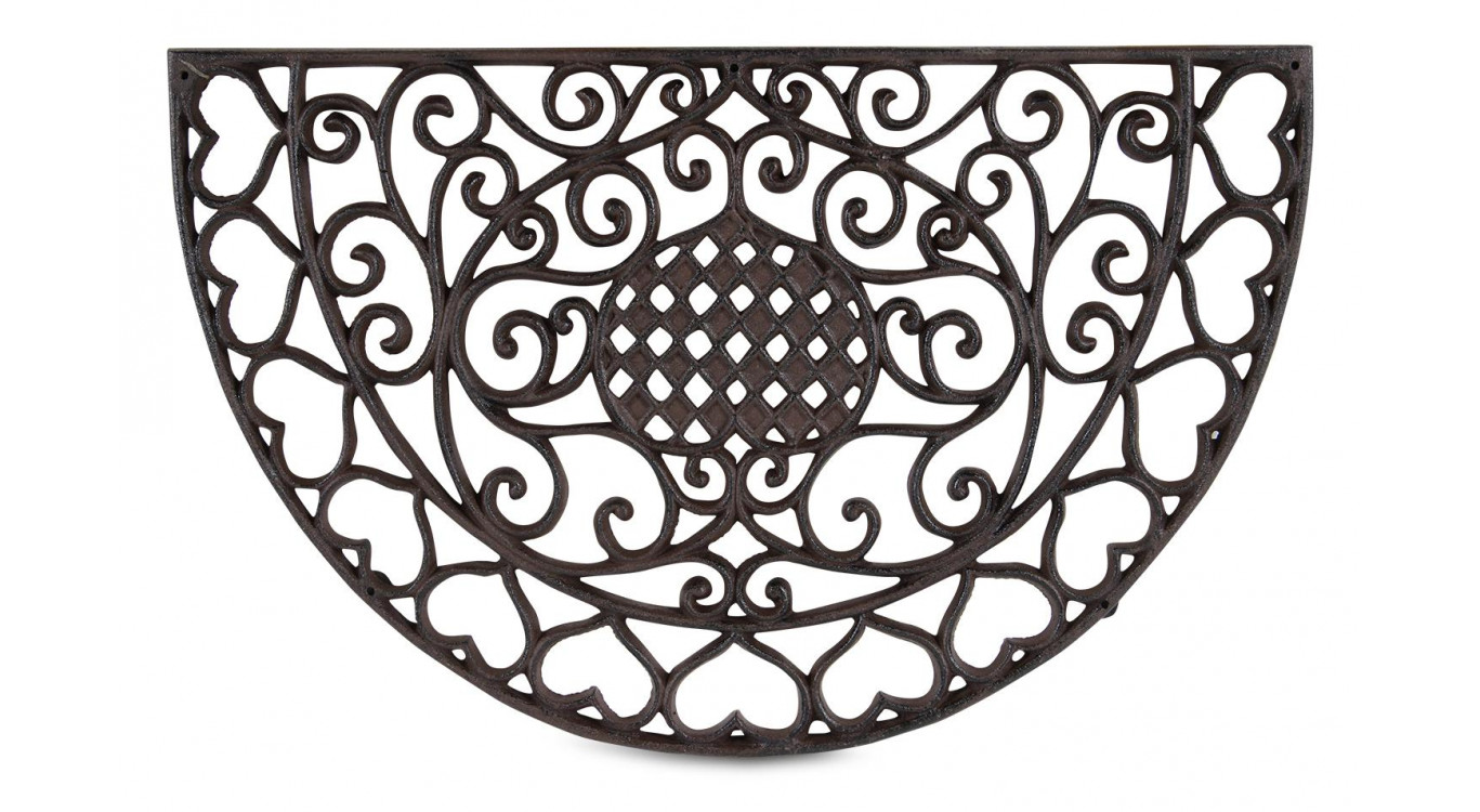 Tapis Paillasson Demi-Lune Fonte Marron 59x36.5x2cm
