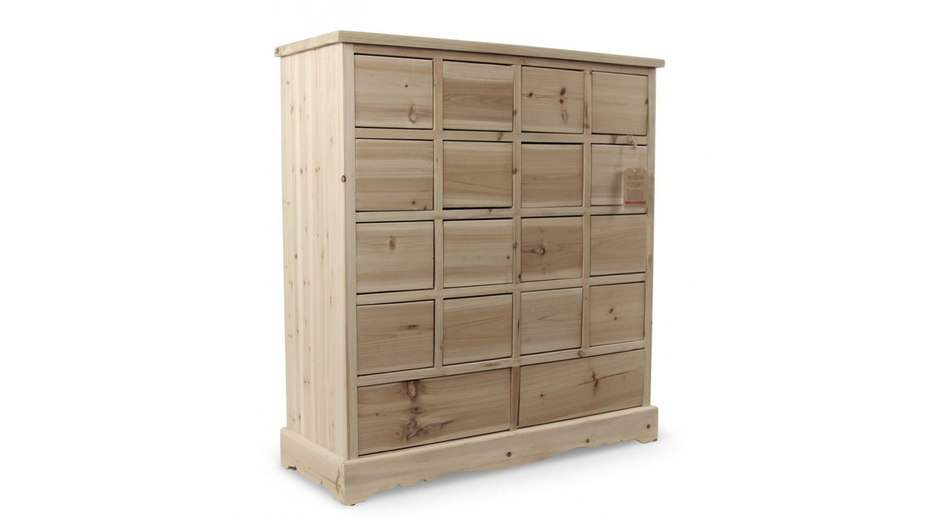 Commode Grainetier 18 Schubladen Bois Nu 92x34.5x99cm