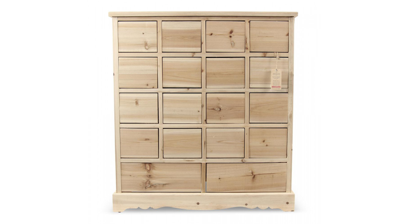 Commode Grainetier 18 Schubladen Bois Nu 92x34.5x99cm