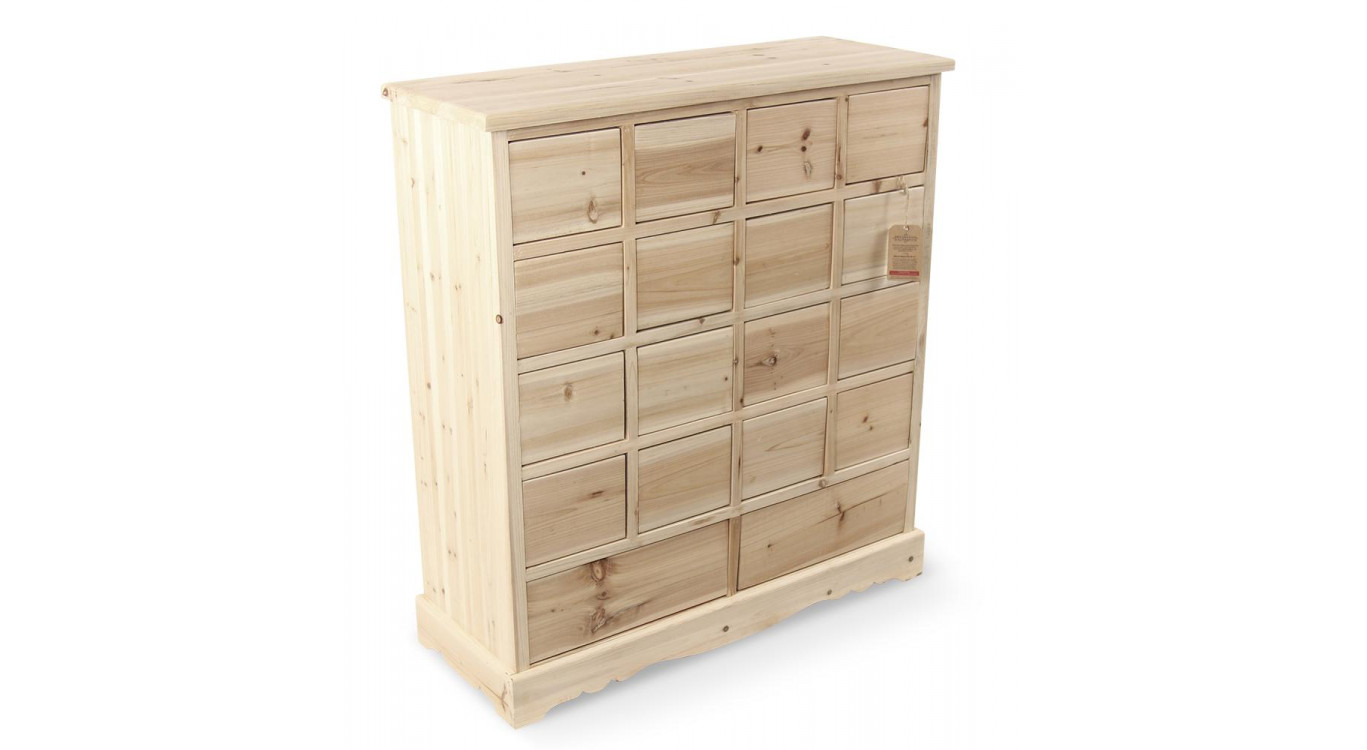 Commode Grainetier 18 Schubladen Bois Nu 92x34.5x99cm