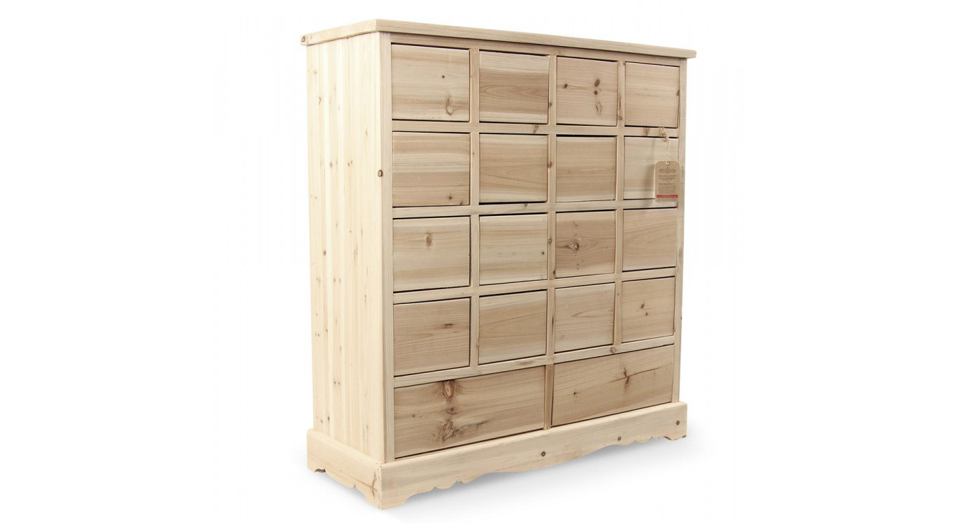 Commode Grainetier 18 Schubladen Bois Nu 92x34.5x99cm