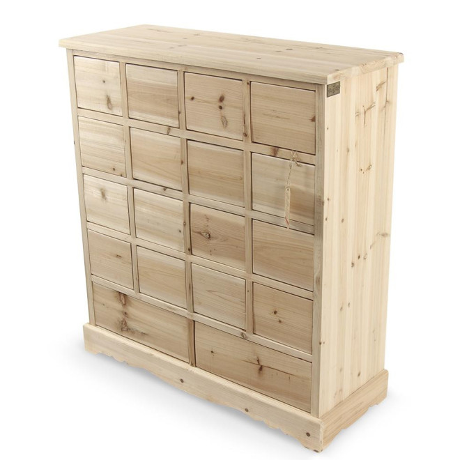Commode Grainetier 18 Schubladen Bois Nu 92x34.5x99cm