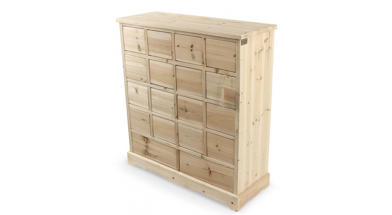 Commode Grainetier 18 Schubladen Bois Nu 92x34.5x99cm