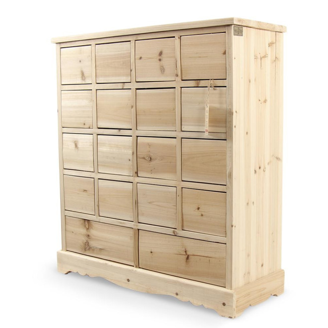 Commode Grainetier 18 Schubladen Bois Nu 92x34.5x99cm