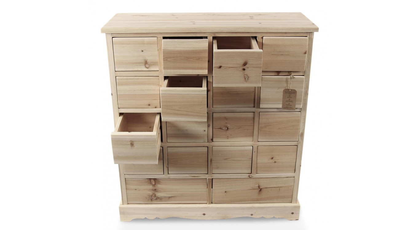 Commode Grainetier 18 Schubladen Bois Nu 92x34.5x99cm