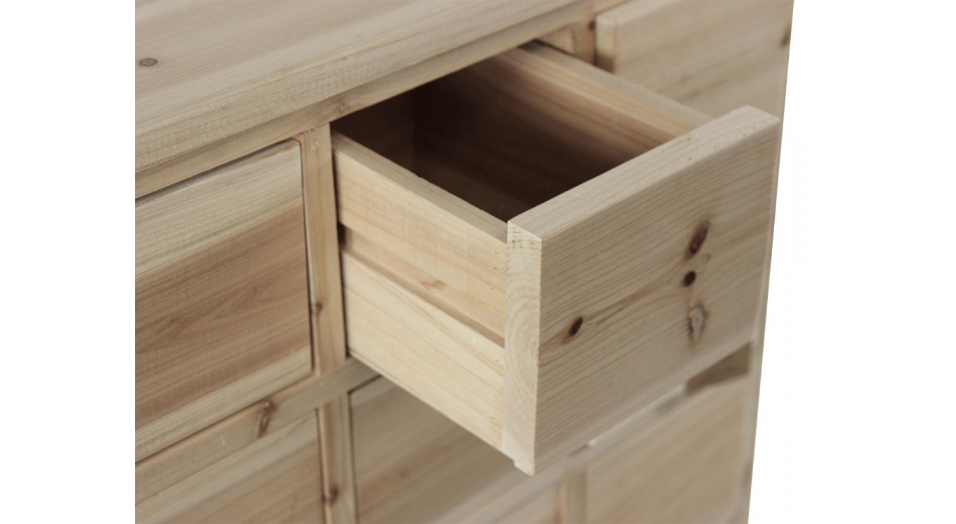 Commode Grainetier 18 Schubladen Bois Nu 92x34.5x99cm