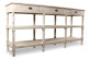 Console Drapier 3 Tiroirs Bois Blanc Céruse 199x50x99cm