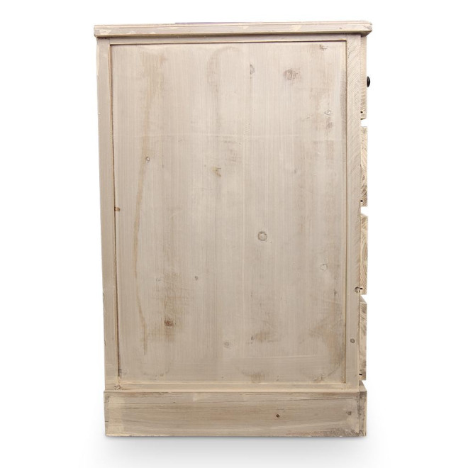 Bahut 20 Tiroirs Bois Blanc Cérusé 199x55x85cm