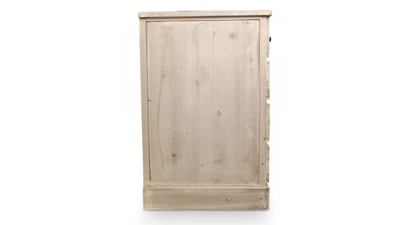 Truhe 20 Schubladen Holz Weiß Gekälkt 199x55x85cm