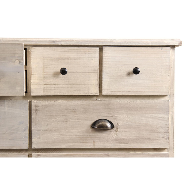 Bahut 20 Tiroirs Bois Blanc Cérusé 199x55x85cm