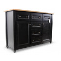 Sideboard mit 6 Schubladen Holz Schwarz 142x49x94.8cm