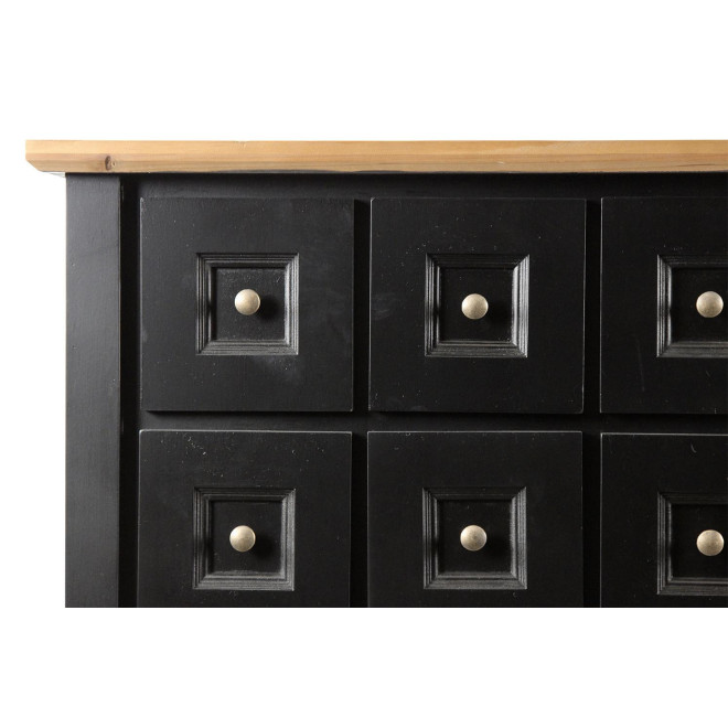 Bahut Grainetier 16 Tiroirs Bois Noir 100x49x95,5cm