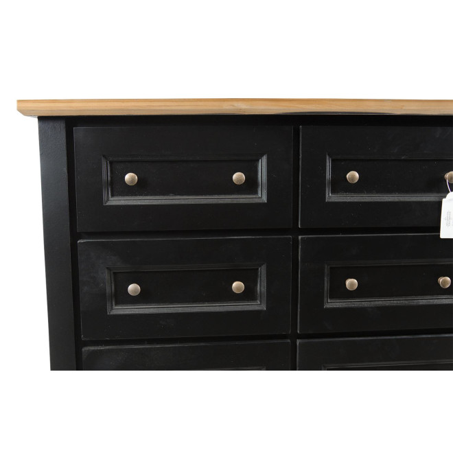Commode 6 Tiroirs Bois Noir 100x49x73.8cm