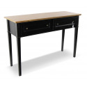 Consola 2 Cajones Madera Negro 140x49x95.5cm