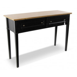 Konsole mit 2 Schubladen Holz Schwarz 140x49x95.5cm