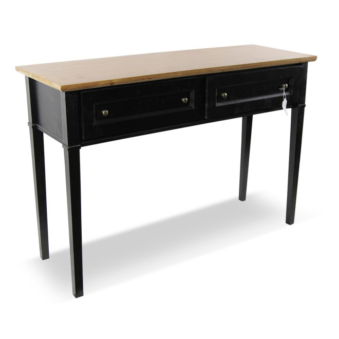Konsole mit 2 Schubladen Holz Schwarz 140x49x95.5cm