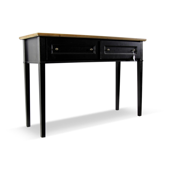 Konsole mit 2 Schubladen Holz Schwarz 140x49x95.5cm