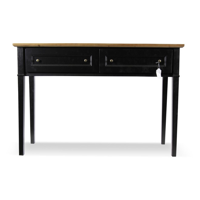Konsole mit 2 Schubladen Holz Schwarz 140x49x95.5cm