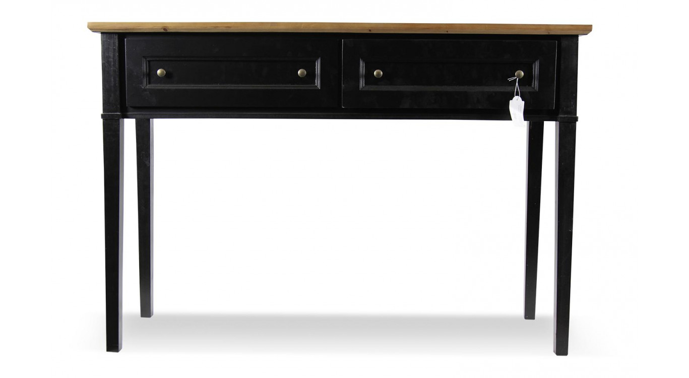 Konsole mit 2 Schubladen Holz Schwarz 140x49x95.5cm