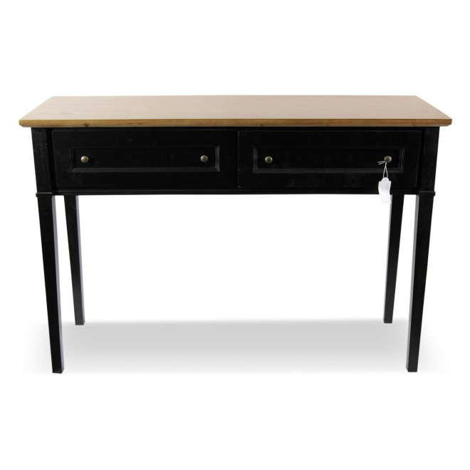 Konsole mit 2 Schubladen Holz Schwarz 140x49x95.5cm