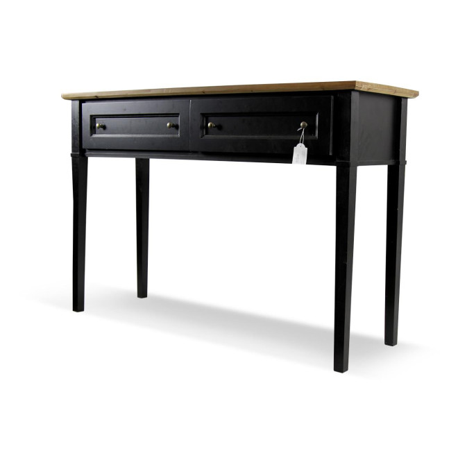 Konsole mit 2 Schubladen Holz Schwarz 140x49x95.5cm