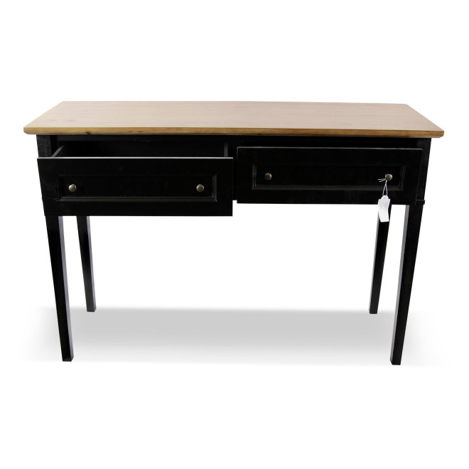 Konsole mit 2 Schubladen Holz Schwarz 140x49x95.5cm