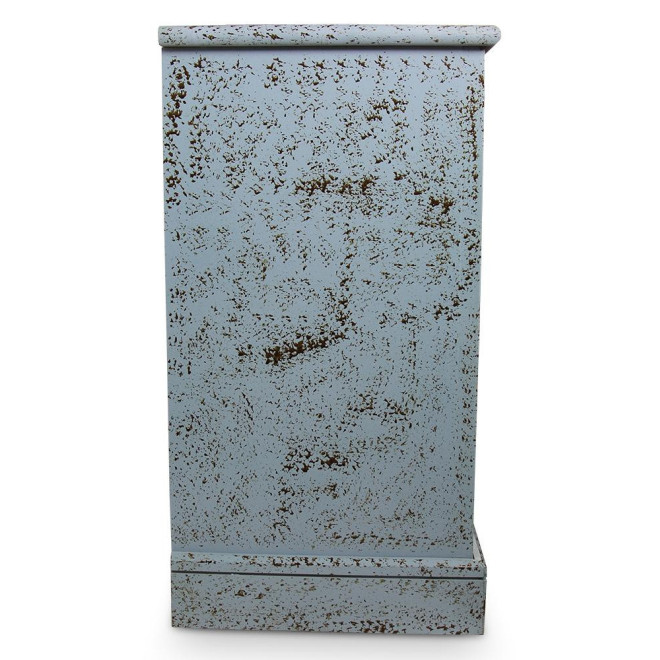 Bahut 21 Tiroirs Bois Bleu Vieilli Nu 192x40.5x76cm