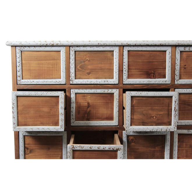 Bahut 21 Tiroirs Bois Bleu Vieilli Nu 192x40.5x76cm