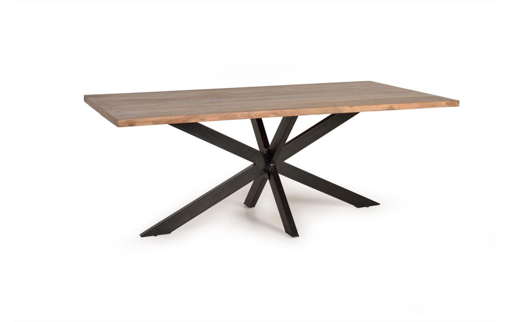 Table à Manger Bois, Métal Marron 180x90x76cm