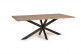 Wooden Dining Table, Brown Metal 180x90x76cm