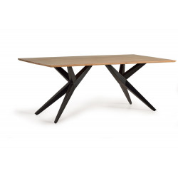 Table à Manger Bois, Métal Marron 160x90x76cm