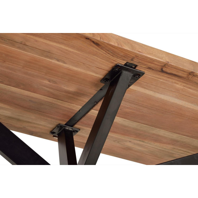 Table à Manger Bois, Métal Marron 180x90x76cm
