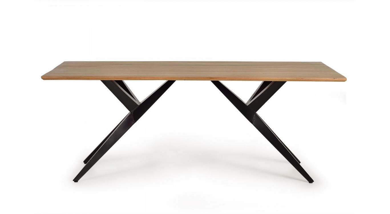 Table à Manger Bois, Métal Marron 200x100x76cm