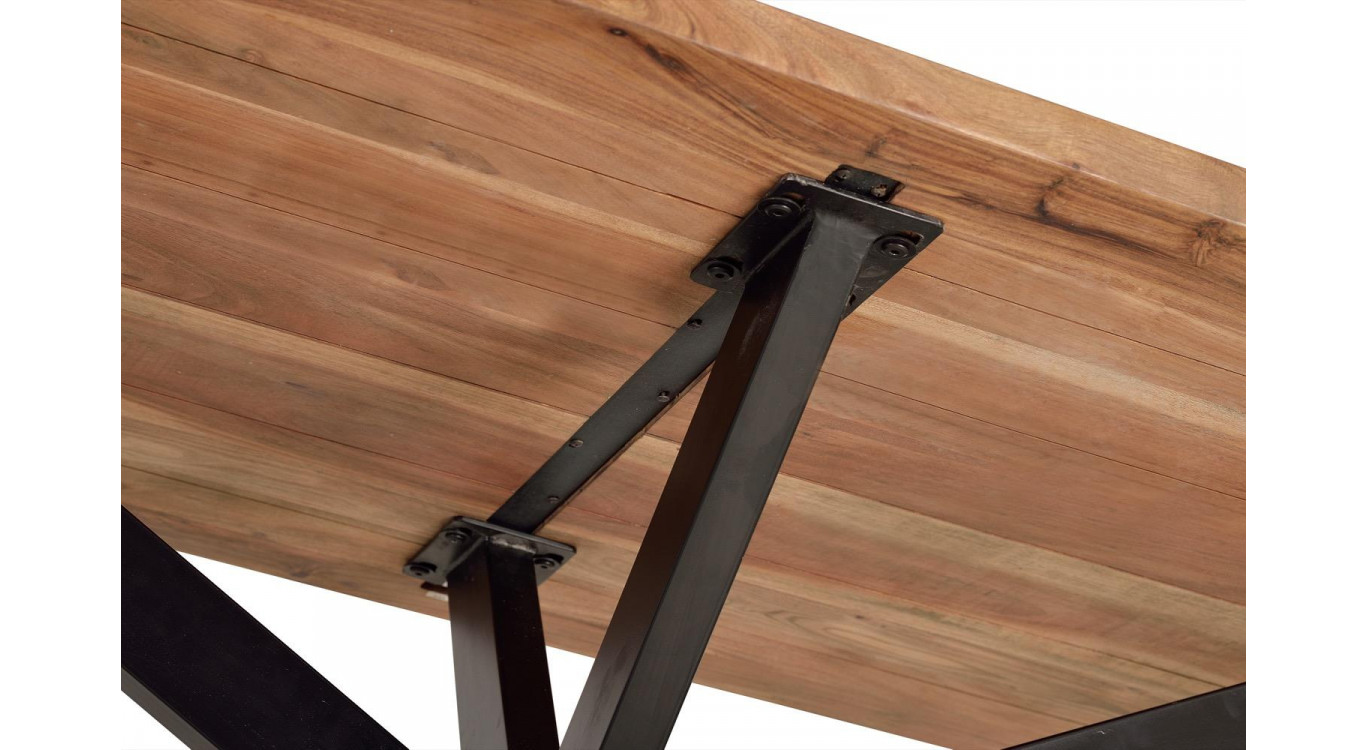 Esstisch Holz, Metall Braun 200x100x76cm