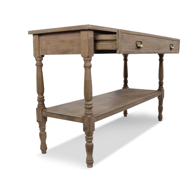 Meuble Console Drapier Bois 1 Tiroir 120x45x77cm