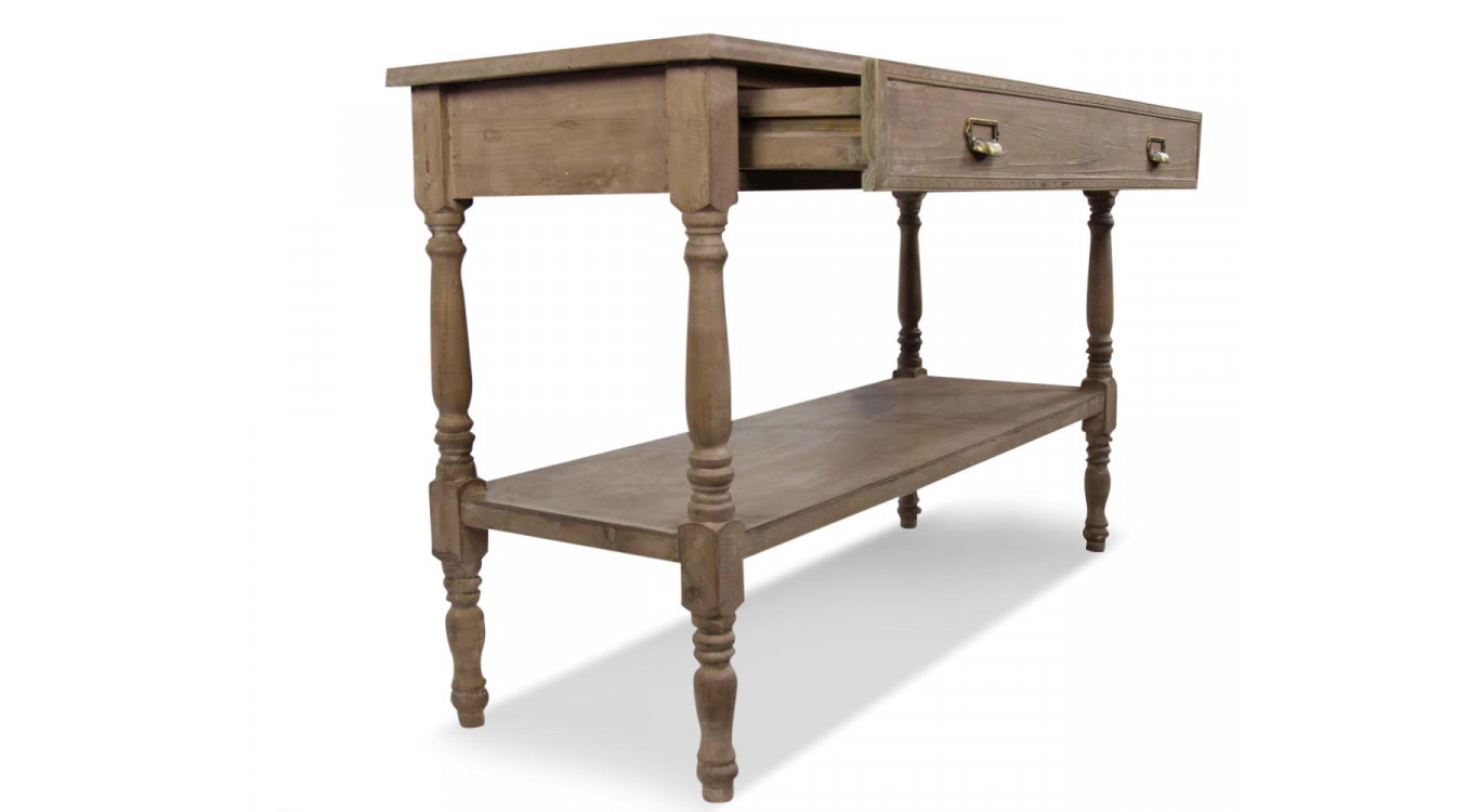 Meuble Console Drapier Bois 1 Tiroir 120x45x77cm