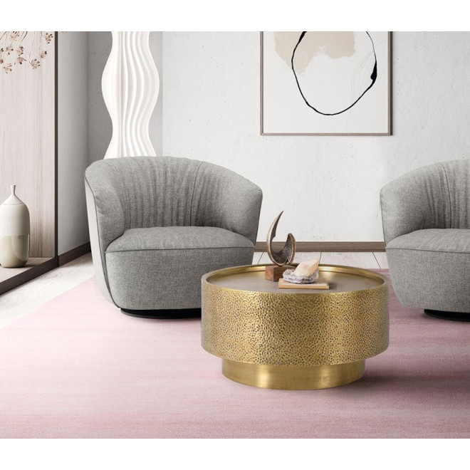Table Basse Aluminium Or 80x80x40cm
