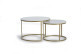 Lot De 2 Tables Basses Fer, Marbre Or 70x70x90cm