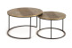 Set Of 2 Aluminum Coffee Tables, Gold Iron 76x76x85cm