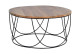 Mesa baja de madera y metal marrón 80x80x41cm