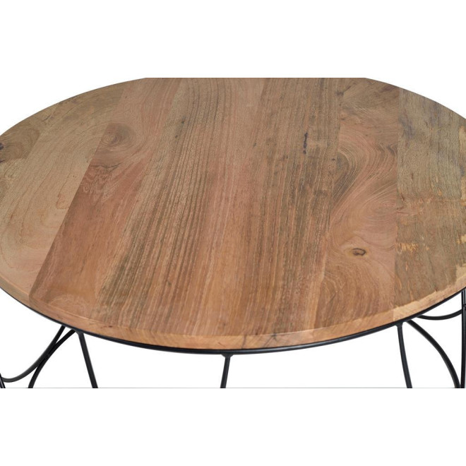 Couchtisch Holz, Metall Braun 80x80x41cm