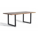 Mesa de comedor de madera y metal marrón 200x100x78cm