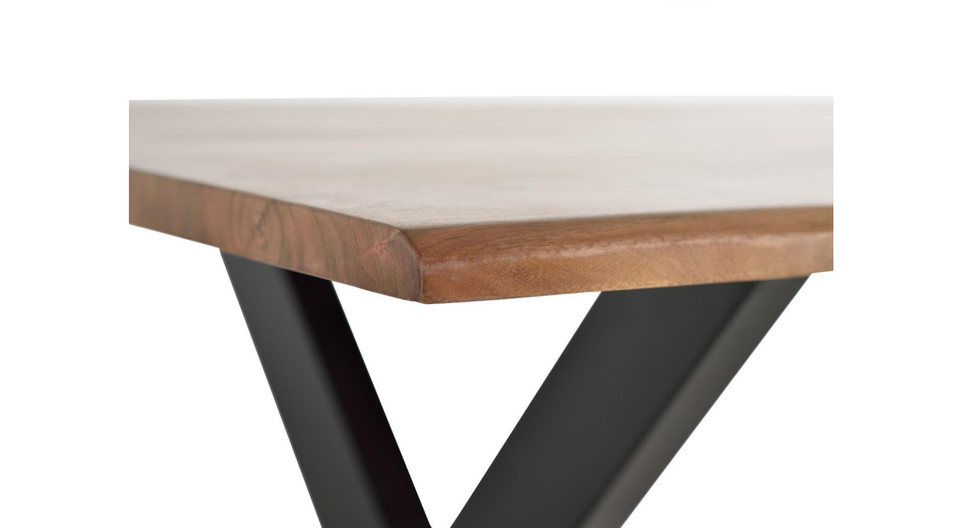 Table à Manger Bois, Métal Marron 200x100x78cm
