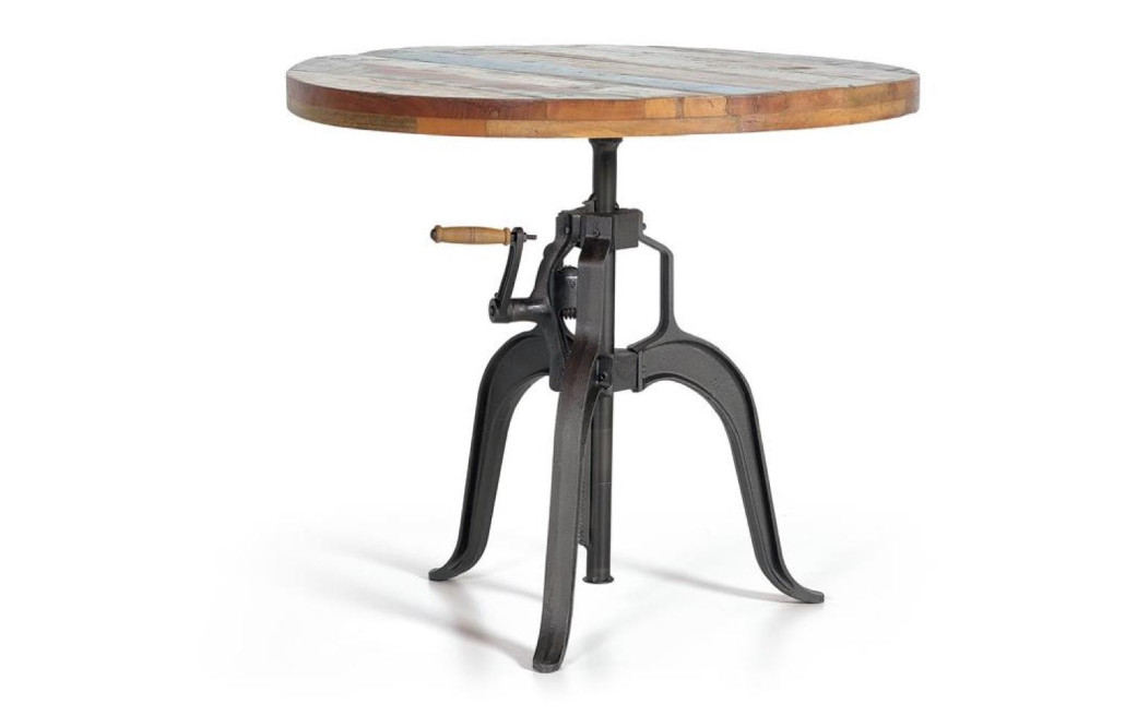 Esstisch Holz, Metall Braun 90x90x75cm