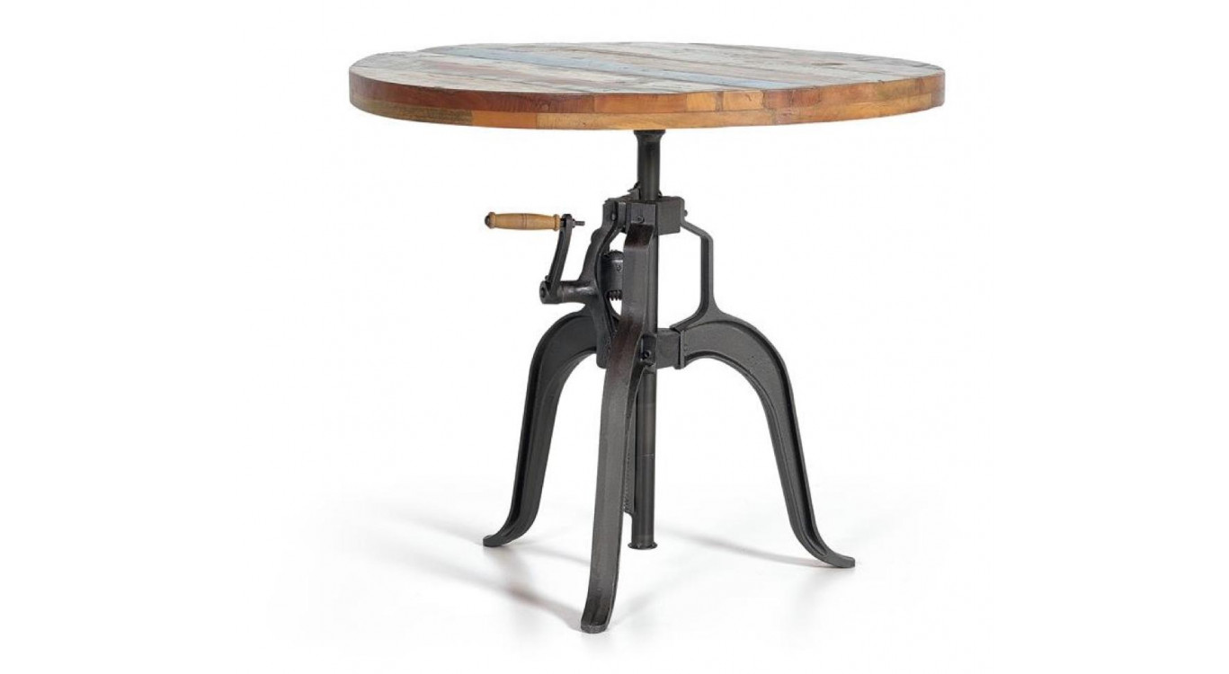 Esstisch Holz, Metall Braun 90x90x75cm