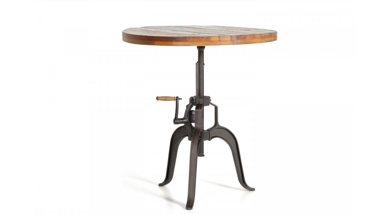 Esstisch Holz, Metall Braun 90x90x75cm