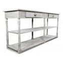 Console Drapier 2 cassetti in legno cerato bianco 190x54x87cm