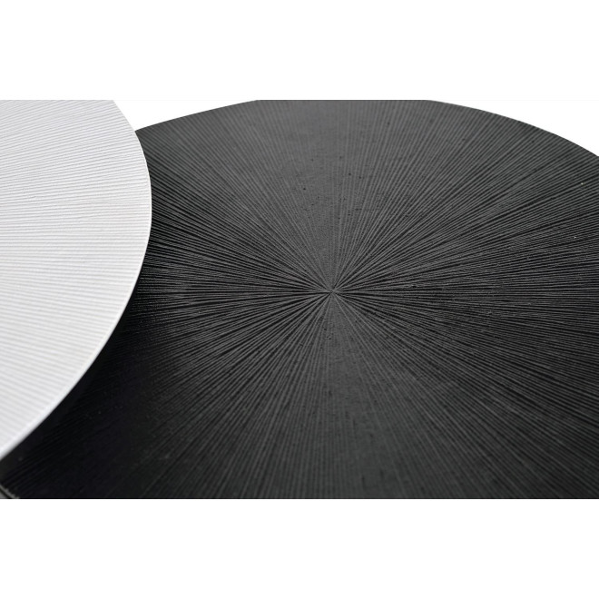 Lot De 2 Tables Basses Fer, Bronze Noir et Blanc 76x76x85cm