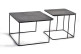 Set Of 2 Black Iron Coffee Tables 62x62x86cm
